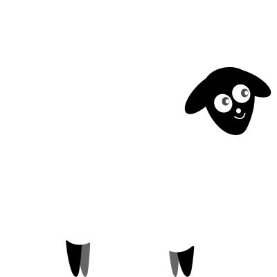 Fluffy Sheep, two color clipart