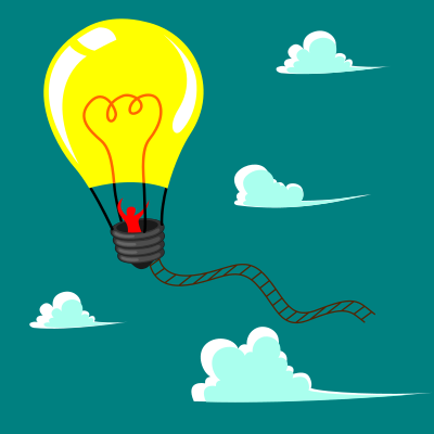 Flying ballon on the sky clipart