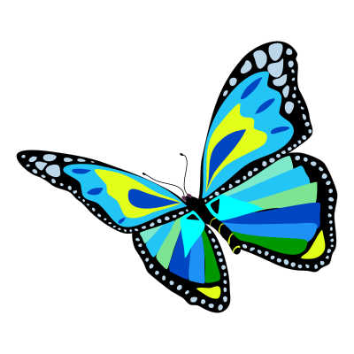 Flying Blue Butterfly clipart