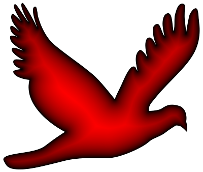 Flying Dove Silhouette Crimson clipart