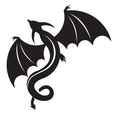 Flying dragon silhouette clipart