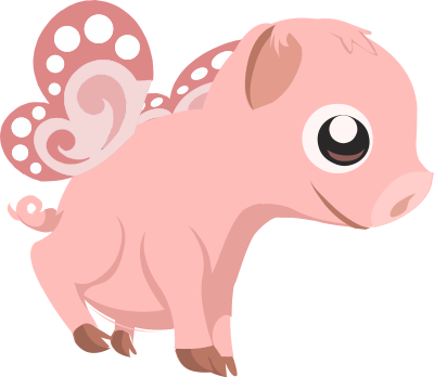 Flying piglet clipart
