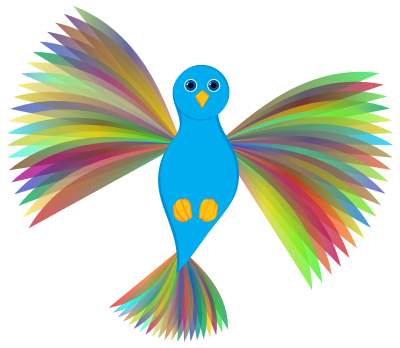 Flying Prismatic Dove clipart
