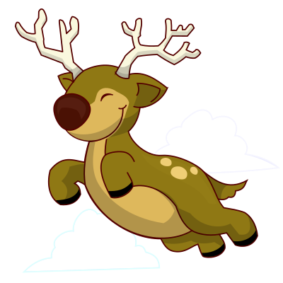 Flying Reindeer clipart