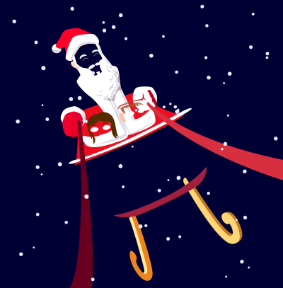 Flying Santa clipart