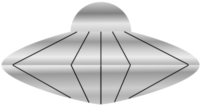 Flying saucer. Platillo volador clipart