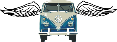 Flying VW Bus clipart