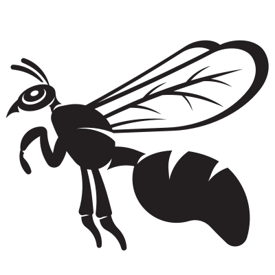 Flying wasp silhouette clipart