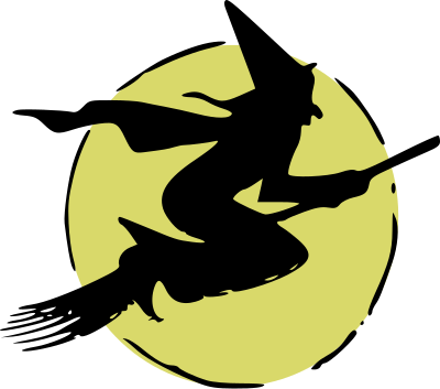 Flying witch clipart
