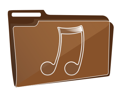 Folder icon plastic music clipart
