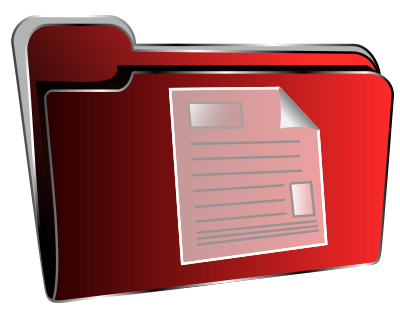 Folder icon red document clipart