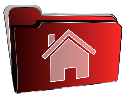 Folder icon red home clipart
