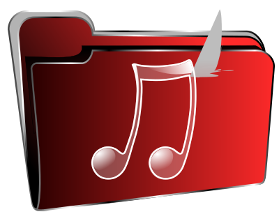 Folder icon red music clipart