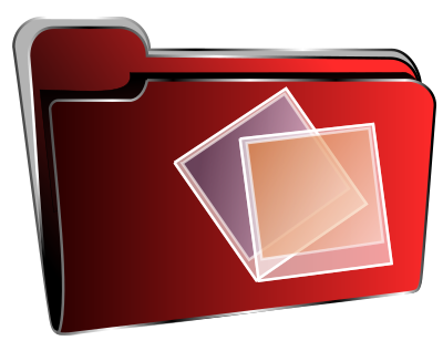 Folder icon red photos clipart