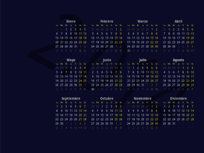 Fondo de escritorio (Calendario 2.014) clipart
