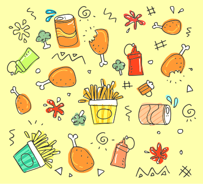Food and drink design (colour) clipart