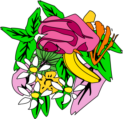 Food and flower design clipart