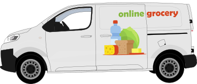 Food delivery truck clipart