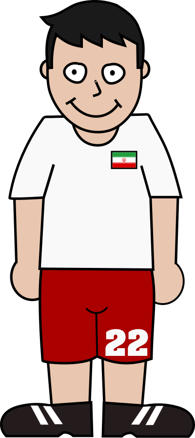 Football player iran clipart