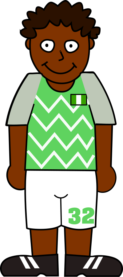 Football player nigeria clipart