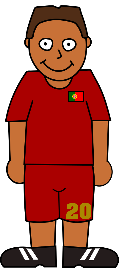 Football player portugal clipart
