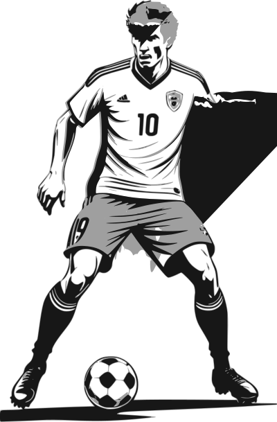 Football player with ball clipart