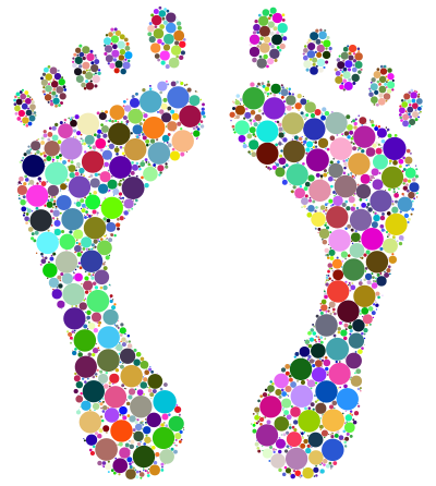 Footprints Silhouette Circles Prismatic clipart