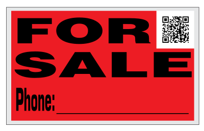 For Sale Sign with QR Code clipart