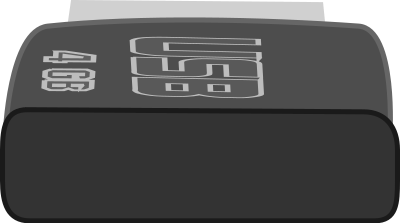 foreshortened USB stick clipart
