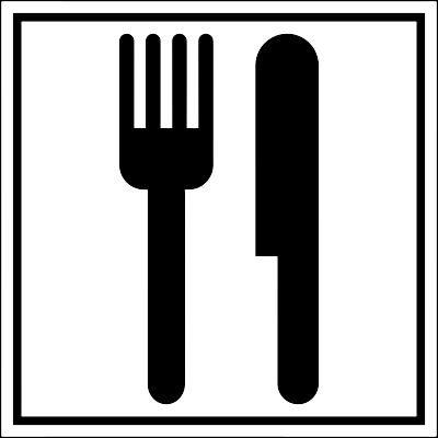 Fork and Knife in a square clipart