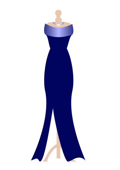 Formal navy dress clipart