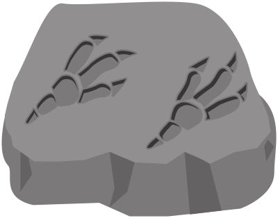 Fossil dinosaur footprint clipart