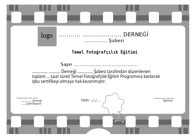 Fotoğraf Kurs Belgesi clipart