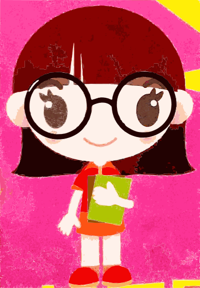 Found Asian Nerd Girl clipart