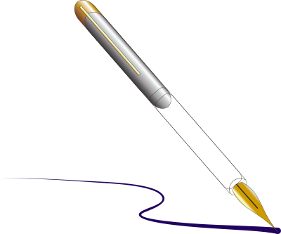 Fountain pen with ink clipart