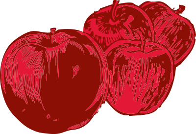 Four apples clipart