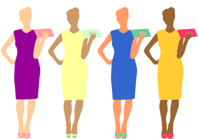 Four Colorful Women clipart