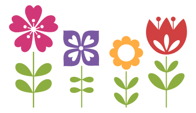 Four Flowers clipart