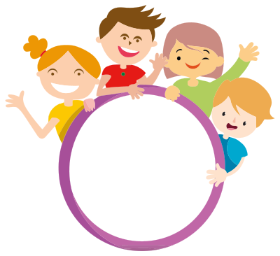 Four Kids And Circle clipart