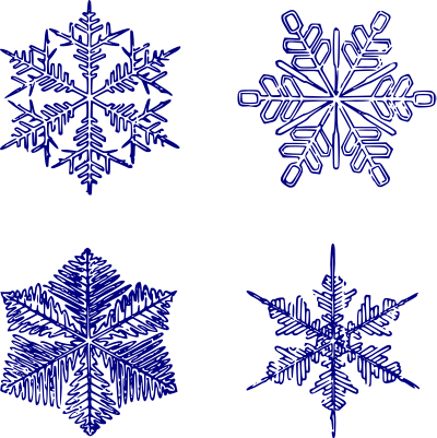 Four Snow Crystals clipart