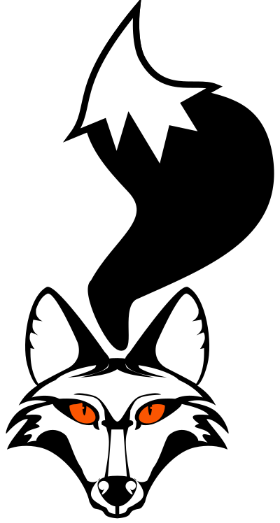 Fox in black clipart