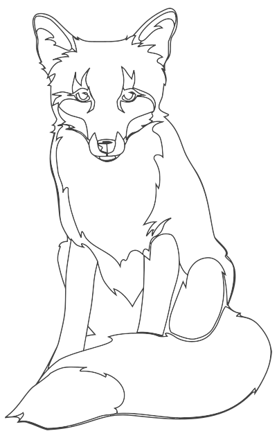 Fox Line Art clipart