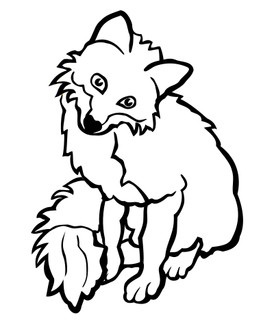 Fox - lineart clipart