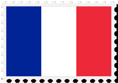 France flag stamp clipart