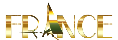 France Typography Gold clipart