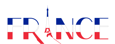 France Typography With Shadow clipart
