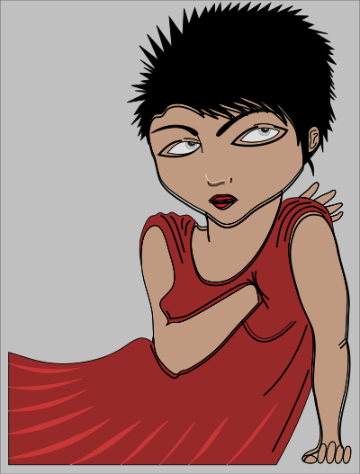 Frau mit rotem Kleid clipart