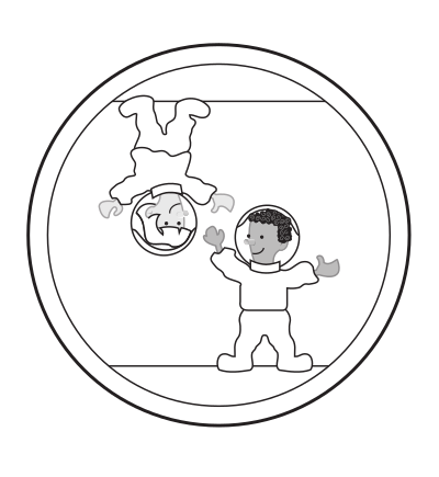 Free floating kids in space clipart