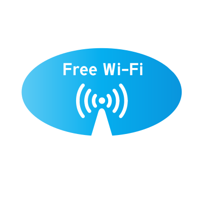 Free Wi-Fi blue sticker clipart