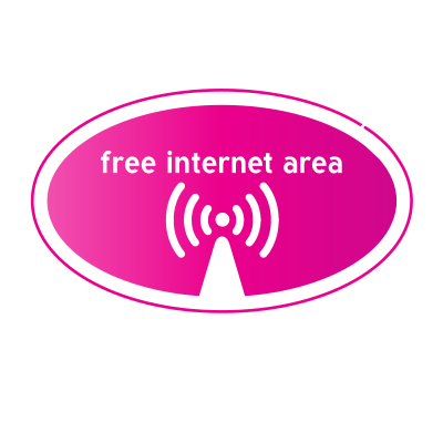 Free Wi-Fi sticker pink colour clipart